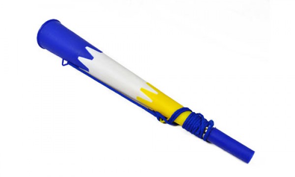 Royal Blue, White and Yellow Horn